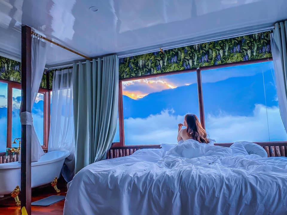 Phòng ngủ săn mây ở Secret Garden. Hình: Sưu tầm